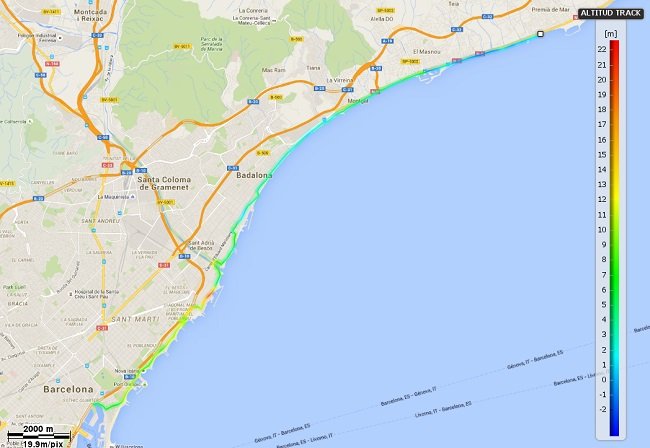 Mapa etapa 19. Premià de Mar - Barcelona
