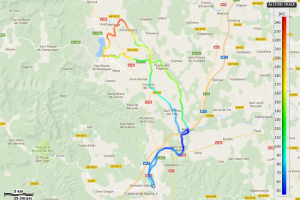 Mapa de Girona a Banyoles en Btt