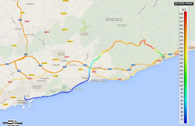 Mapa etapa 22: Garraf - Vilanova i la Geltrú